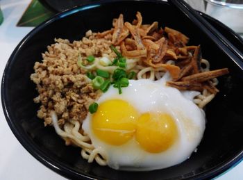 Close-up of meal served in plate