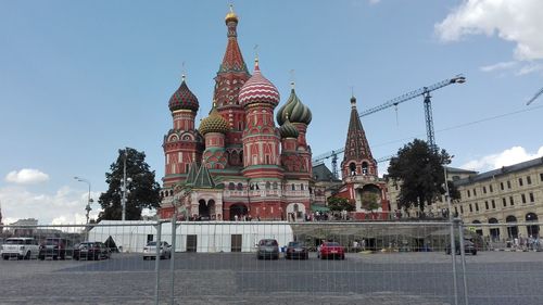 Low angle view of st basil cathedral against sky in city