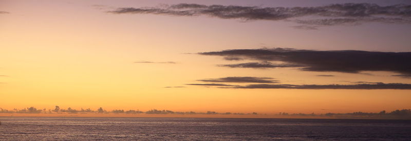 Scenic view of sea at sunset