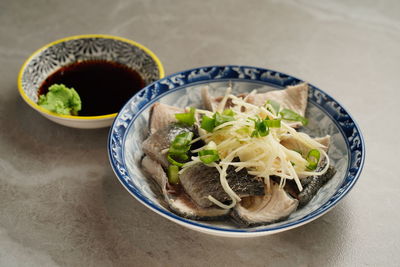 Close-up of food in bowl on table