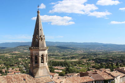 High angle view of townscape against sky