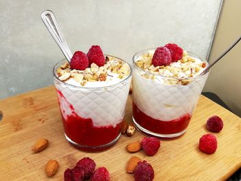 Various fruits on table