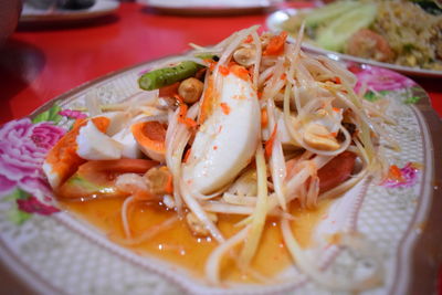 Close-up of seafood in plate