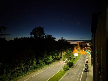 Cars on road at night