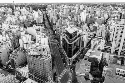 High angle view of buildings in city