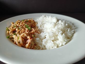 Close-up of meal served in plate