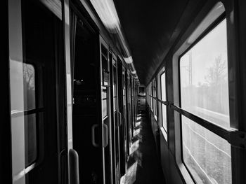 Train passing through window