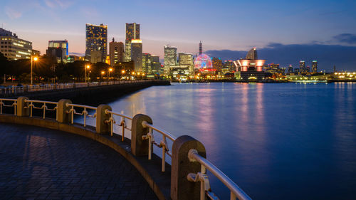 Illuminated city at night