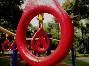 Close-up of red object against blurred background