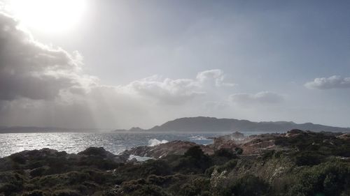 Scenic view of sunset over sea