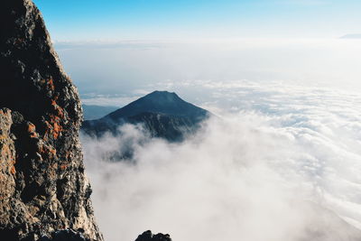 Scenic view of mountain and cloudscape