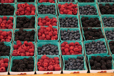 Full frame shot of berries for sale at market