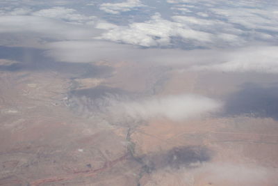 Aerial view of clouds over landscape