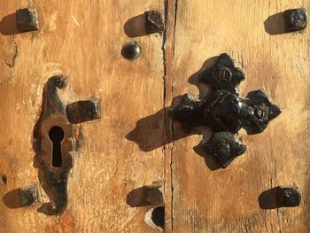 Full frame shot of old door