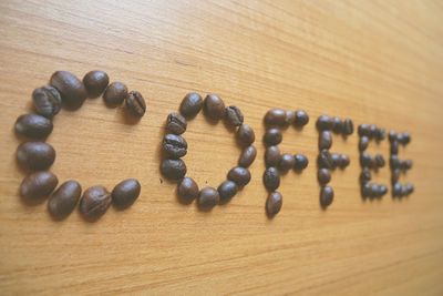 Close-up of love on table