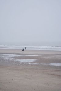 Scenic view of beach against clear sky