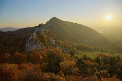 Remains of the old fort on kalnik mountain in autumn, croatia