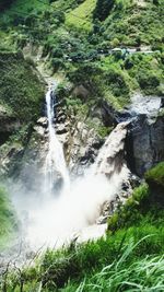 View of waterfall in forest