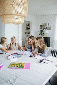 Girls learning together