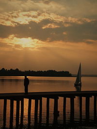 Scenic shot of calm sea at sunset