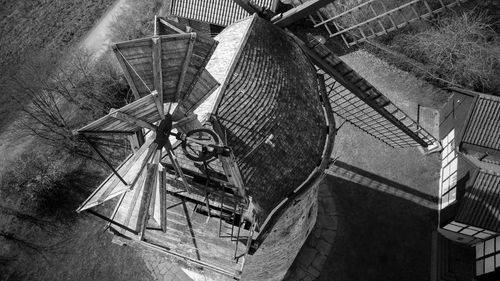 High angle view of traditional windmill