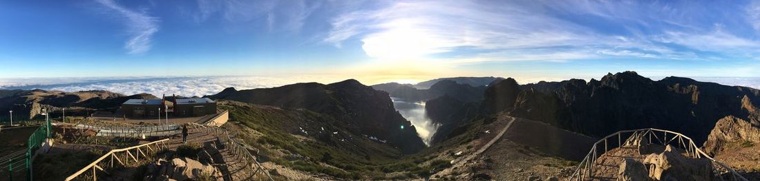 Scenic view of mountains against sky