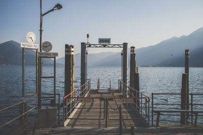 Scenic view od jetty gate against clear sky
