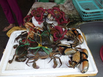 Close-up of objects on table