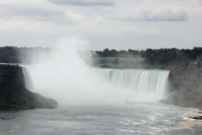 Scenic view of waterfall