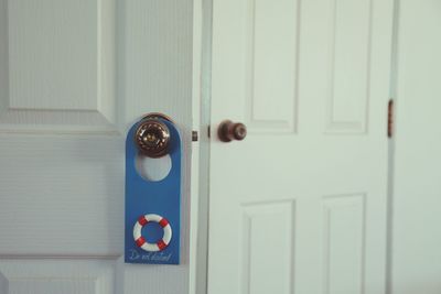 Do not disturb sign on doorknob at home