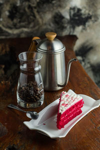 Close-up of ice cream on table