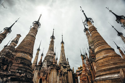 Low angle view of temple against sky