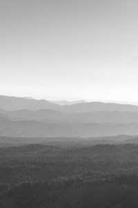 Scenic view of mountains against clear sky