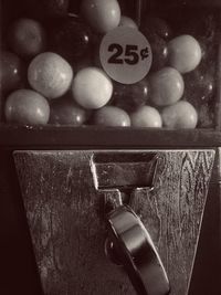 High angle view of eggs on table