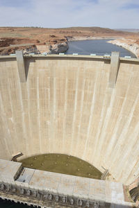 High angle view of dam