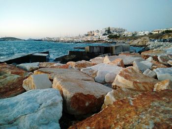 Rocks in sea