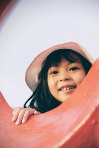 Portrait of cute girl smiling