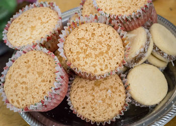 High angle view of cupcakes
