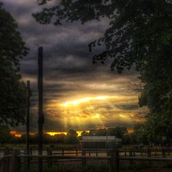 Scenic view of cloudy sky at sunset