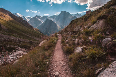 Scenic view of mountains against sky