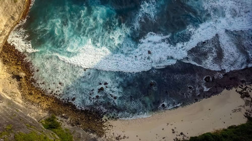 High angle view of beach