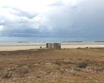 Scenic view of beach against sky