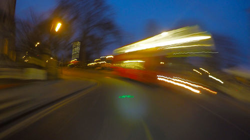 Traffic on road at night