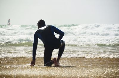 View of waves on shore
