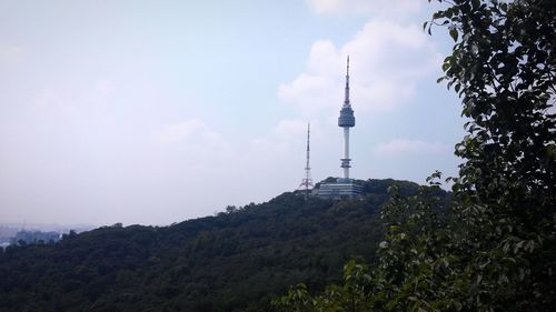 Low angle view of tower against sky