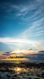 Scenic view of sea against sky at sunset