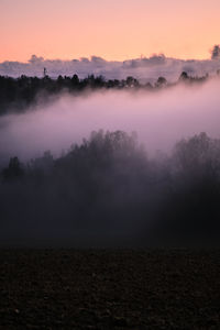 Scenic view of landscape against sky during sunset