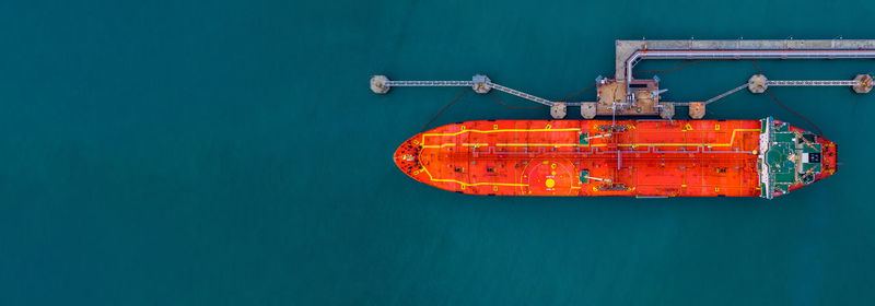 View of commercial dock against blue sky