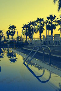 Swimming pool against clear sky