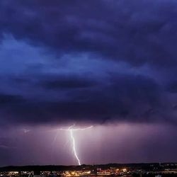 Storm clouds over city